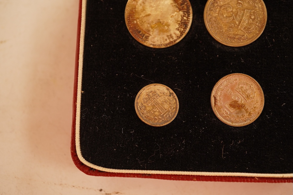 British coins, Elizabeth II, maundy set, 1d-4d, 1966, lustrous, UNC
